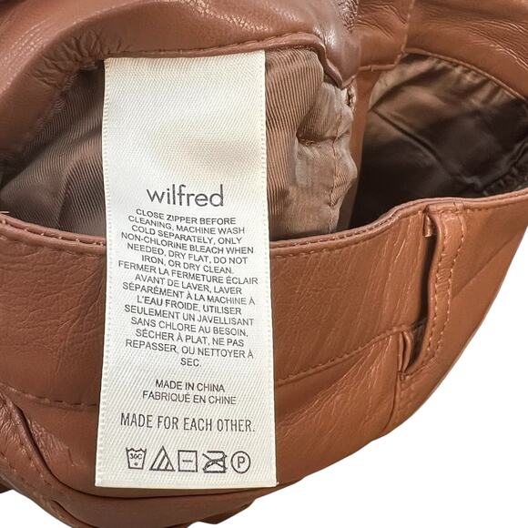 Aritzia Wilfred The Melina Pant Faux Vegan Leather High Waist Cognac‎ Brown 0 - Picture 11 of 12